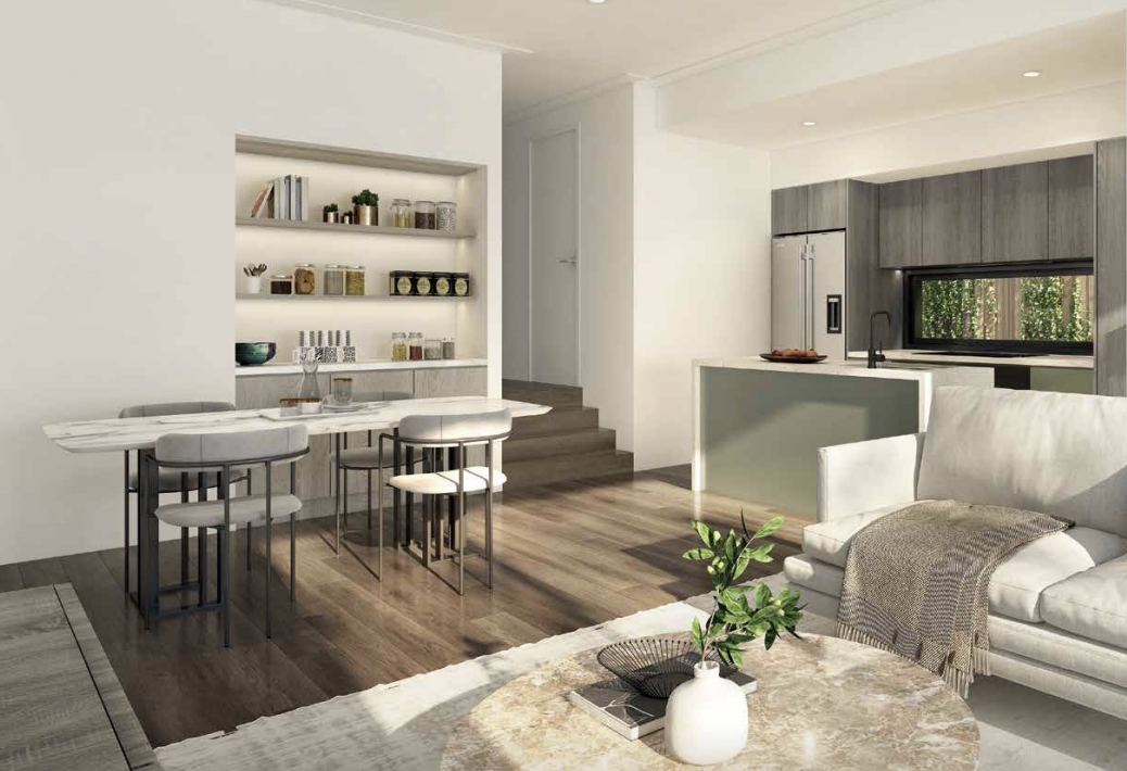 Luxury interior dining and living space